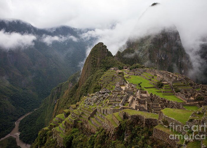 Peru Greeting Card featuring the photograph Machu Picchu by Timothy Johnson