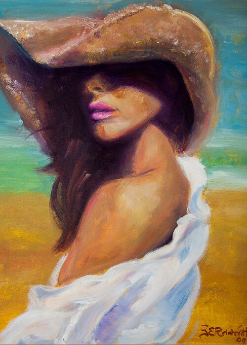 Girl Greeting Card featuring the painting Made in the Shade by Jason Reinhardt