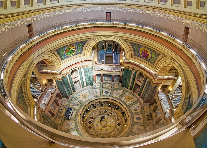 Madison Greeting Card featuring the photograph Madison Capitol Rotunda by Steven Ralser