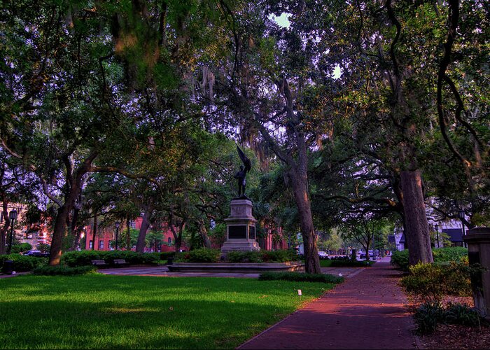 Savannah Greeting Card featuring the photograph Madison Square in HDR by Jason Blalock