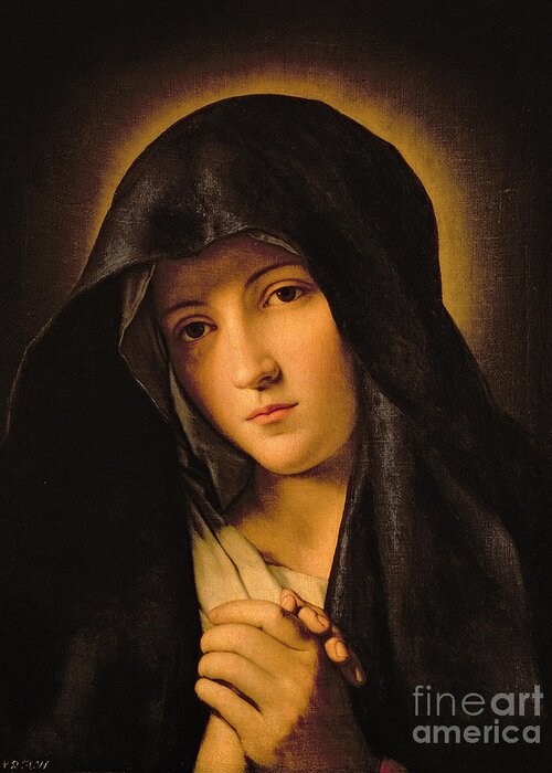 Mary Greeting Card featuring the painting Madonna by Il Sassoferrato