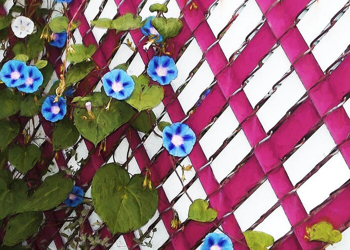 Flowers Greeting Card featuring the photograph Magenta Chain-link by Shawna Rowe