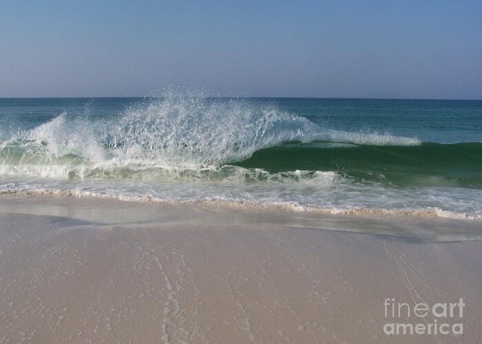 Water Greeting Card featuring the photograph Magestic Wave by Jeanne Forsythe