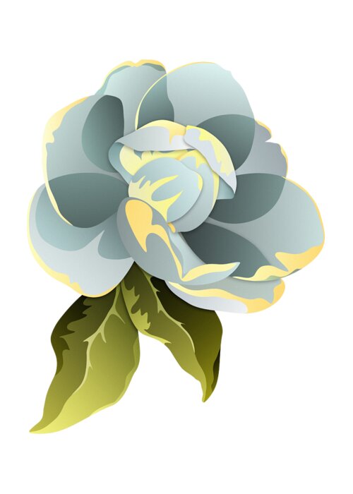 Magnolia Greeting Card featuring the digital art Magnolia Blossom Graphic by MM Anderson