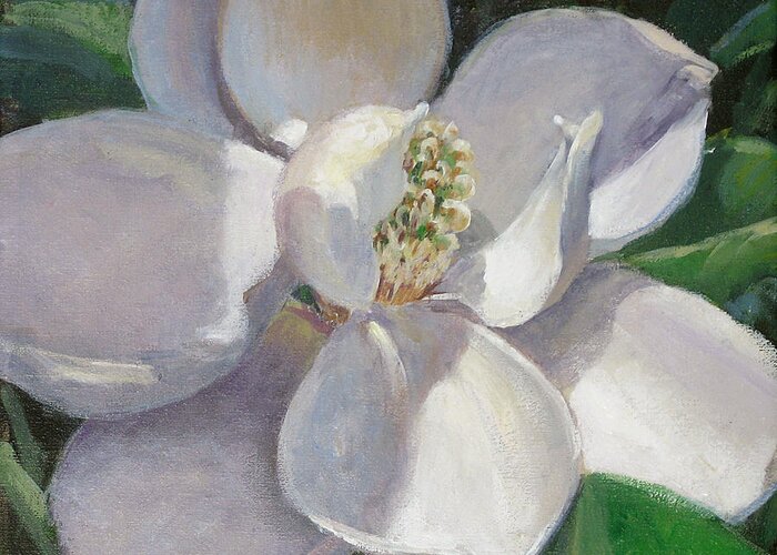 Magnolia Greeting Card featuring the painting Magnolia by L Diane Johnson