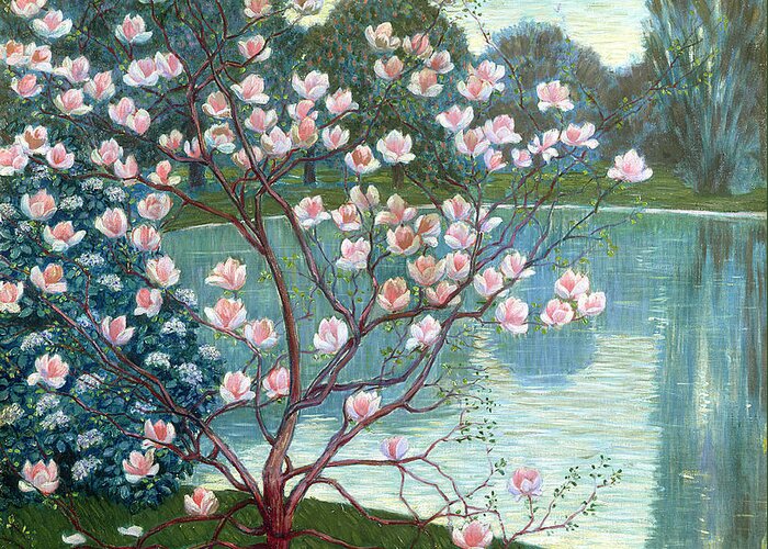 Magnolia Greeting Card featuring the painting Magnolia by Wilhelm List