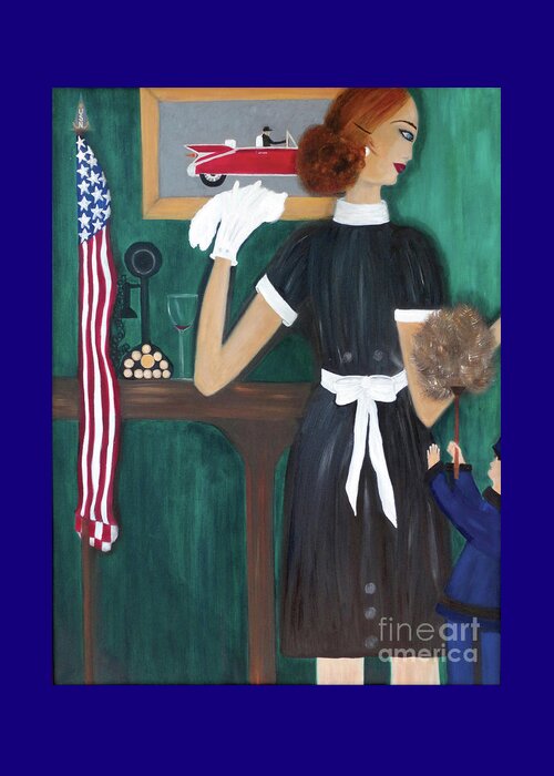 Maid Greeting Card featuring the painting Maid In America by Artist Linda Marie
