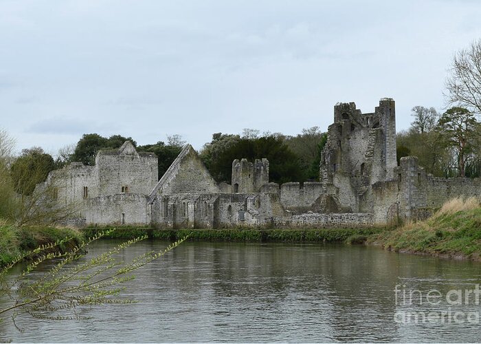 Desmond-castle Greeting Card featuring the photograph Maigue River and Desmond Castle Ruins in Ireland by DejaVu Designs
