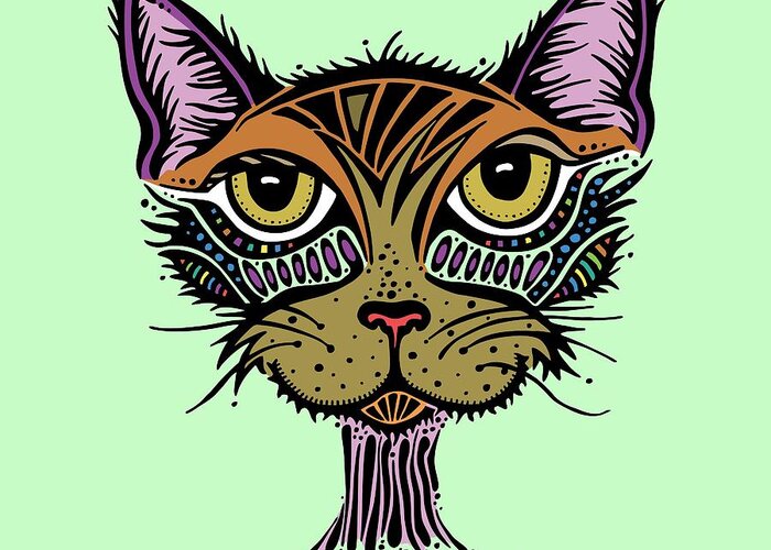 Cat Greeting Card featuring the digital art Maisy by Tanielle Childers