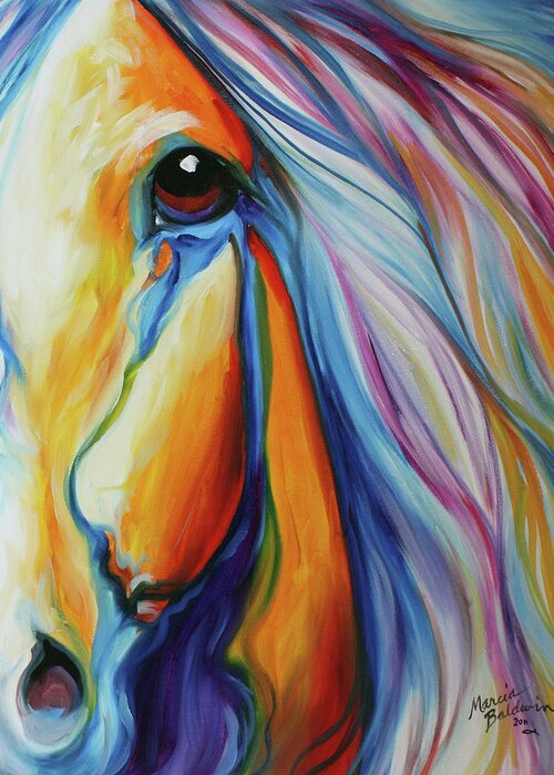 Horse Greeting Card featuring the painting Majestic Equine 2016 by Marcia Baldwin