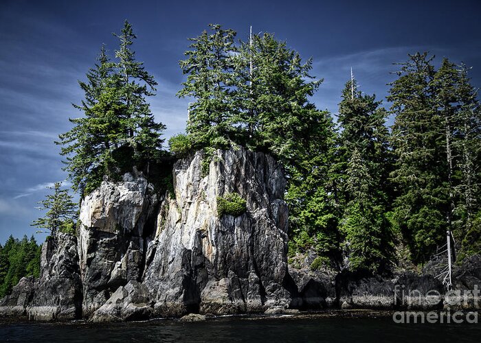  Greeting Card featuring the photograph Majestic rocks and trees in Ucluelet, British Columbia by Bruce Block