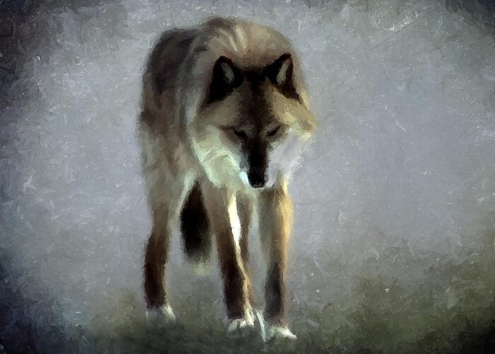Wolf Greeting Card featuring the photograph Majestic Wolf by David Dehner