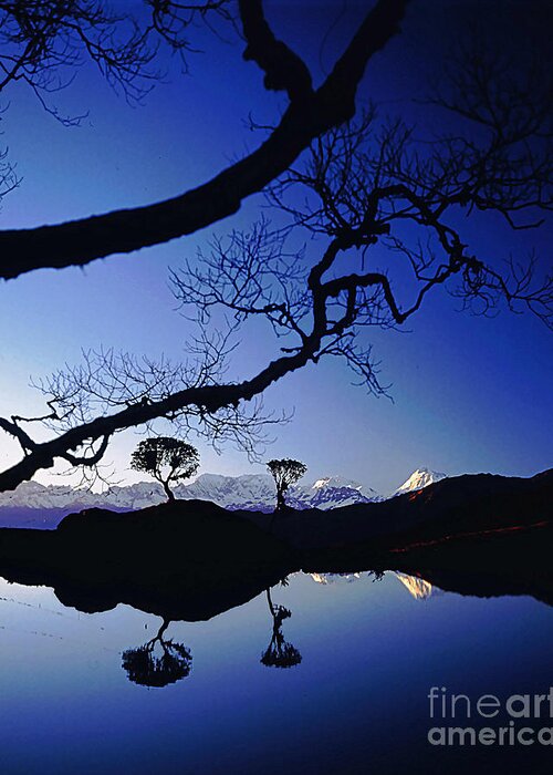 Prott Greeting Card featuring the photograph Makalu Nepal at sunset by Rudi Prott