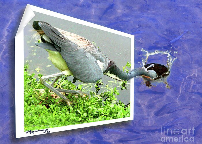 Fauna Greeting Card featuring the digital art Making a Splash by Mariarosa Rockefeller