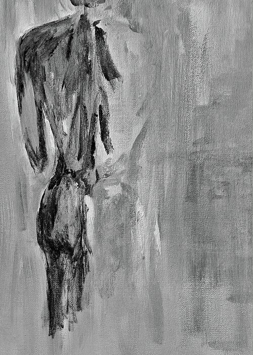 Male Nude Greeting Card featuring the painting Male Nude 3 by Julie Lueders 
