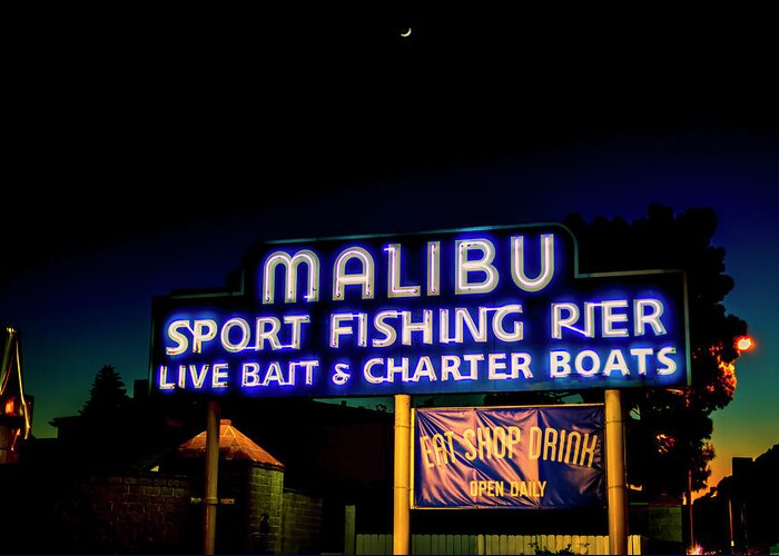 Malibu Pier Greeting Card featuring the photograph Malibu Pier At Dusk by Gene Parks