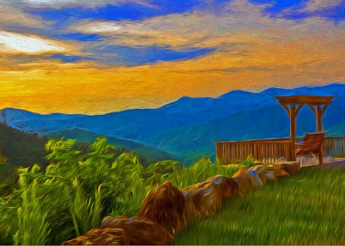 Mountains Greeting Card featuring the photograph Blue Ridge Sunset from Mama Gertie's Hideaway by Ginger Wakem