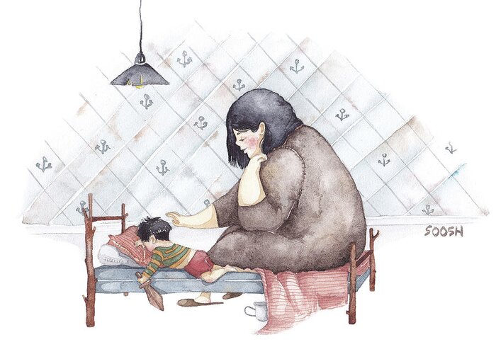 Illustration Greeting Card featuring the painting Mama by Soosh
