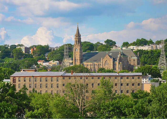 Manayunk Greeting Card featuring the photograph Manayunk - St John the Baptist - Scofield Mill - Philadelphia by Bill Cannon