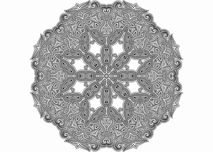 Mandala To Color Greeting Card featuring the digital art Mandala to Color by Mo T