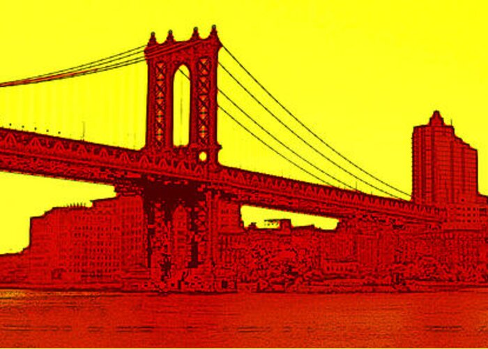 Manhattan Bridge Greeting Card featuring the photograph Manhattan Bridge by Julie Lueders 