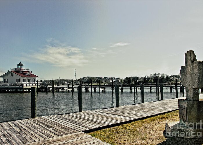 Nature Greeting Card featuring the photograph Manteo Waterfront by Tom Gari Gallery-Three-Photography