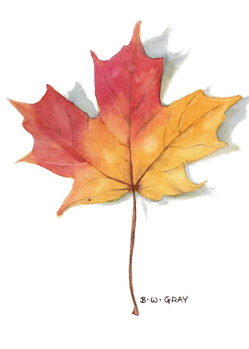 Maple Leaf Greeting Card featuring the painting Maple Leaf by Betsy Gray