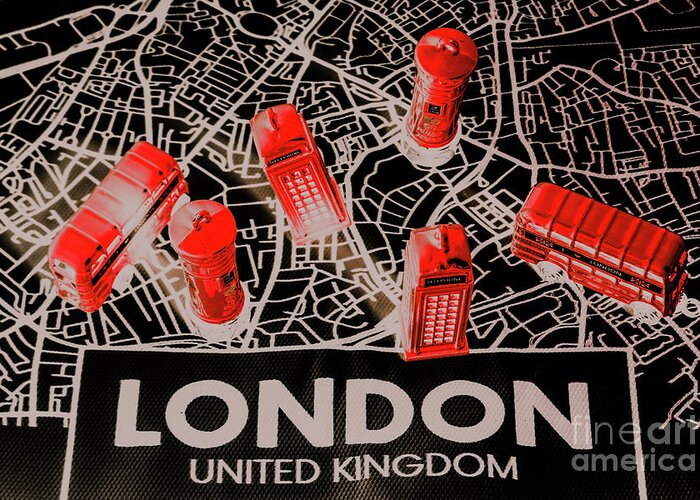 Britain Greeting Card featuring the photograph Maps from London town by Jorgo Photography
