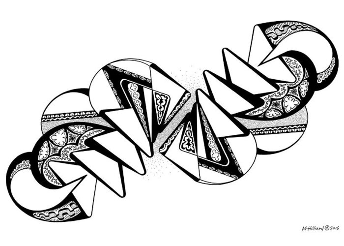 Abstract Greeting Card featuring the drawing Maracas, Black and White by Marilyn Borne