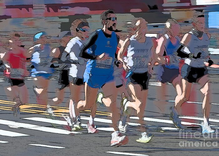 Clarence Holmes Greeting Card featuring the photograph Marathon Runners I by Clarence Holmes