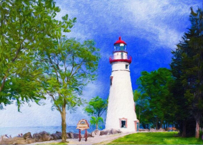 Michigan Greeting Card featuring the photograph Marblehead Lighthouse by Diane Lindon Coy