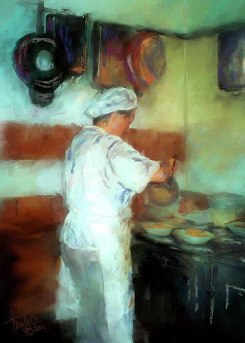 Restaurant Greeting Card featuring the painting Marcello's Wife by Colleen Taylor