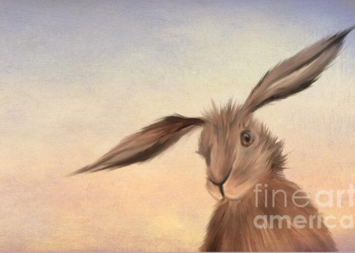 Alert Greeting Card featuring the digital art March Hare by John Edwards