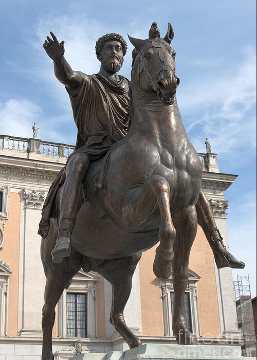 Equestrian Greeting Card featuring the photograph Marcus Aurelius VII by Fabrizio Ruggeri