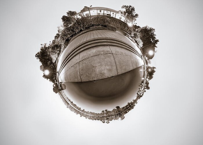 Night Cityscape Greeting Card featuring the photograph Marcy Casino - Tiny Planet by Chris Bordeleau