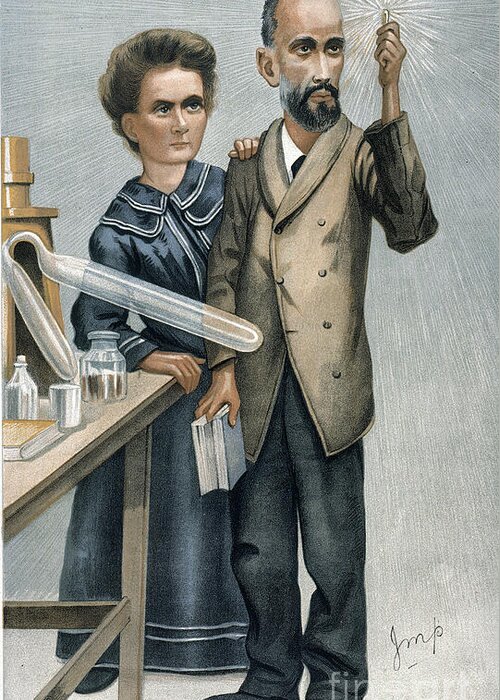 1904 Greeting Card featuring the photograph Marie And Pierre Curie by Granger