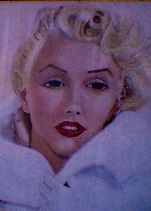 Marily Monroe Greeting Card featuring the painting Marilyn by Shawn Sanderson