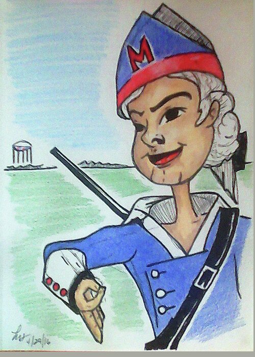 Patriots Greeting Card featuring the drawing Marion Jr by Loretta Nash