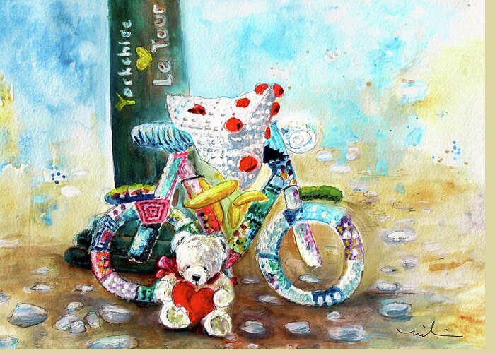 Truffle Mcfurry Greeting Card featuring the painting Marlon Blanco At The Tour de Yorkshire by Miki De Goodaboom