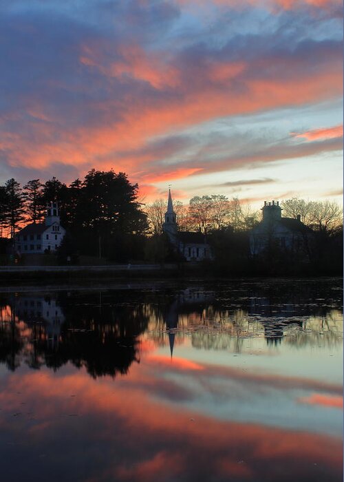 New Hampshire Greeting Card featuring the photograph Marlow Village Sunset by John Burk