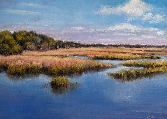 Marsh Greeting Card featuring the pastel Marshland in Florida by Susan Jenkins