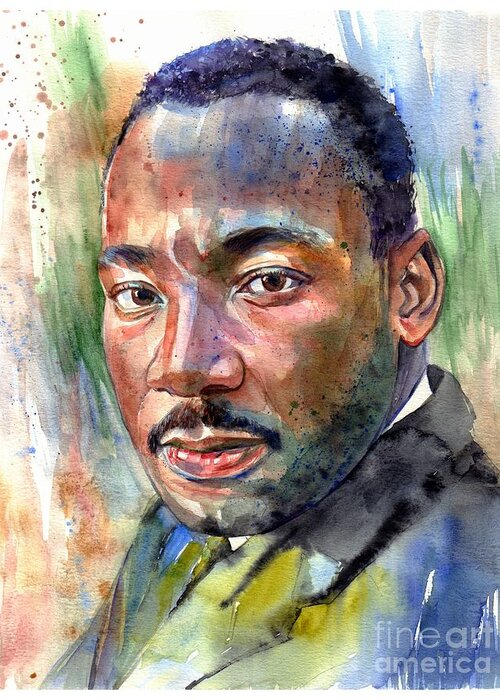 Martin Luther King Jr Greeting Card featuring the painting Martin Luther King Jr. painting by Suzann Sines