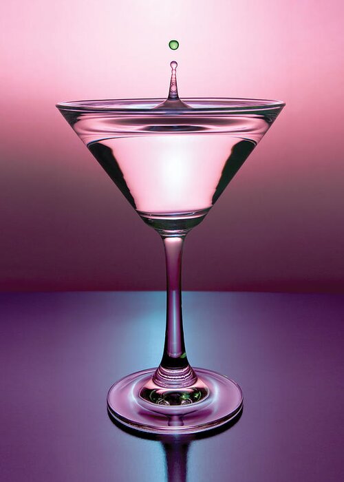 Martini Greeting Card featuring the photograph Martini Drop by Ryan Heffron