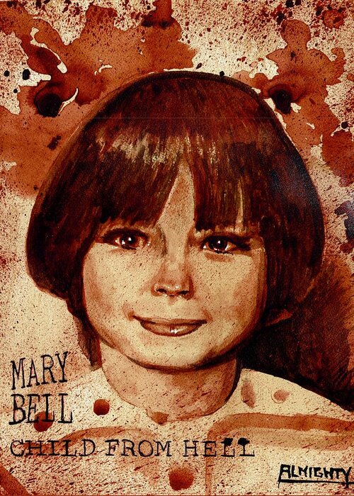 Mary Bell Greeting Card featuring the painting MARY BELL dry blood by Ryan Almighty