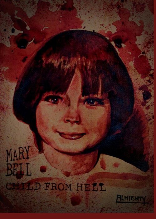 Mary Bell Greeting Card featuring the painting MARY BELL fresh blood by Ryan Almighty