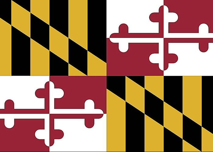 Maryland Flag Greeting Card featuring the photograph Maryland State Flag by Robert Banach