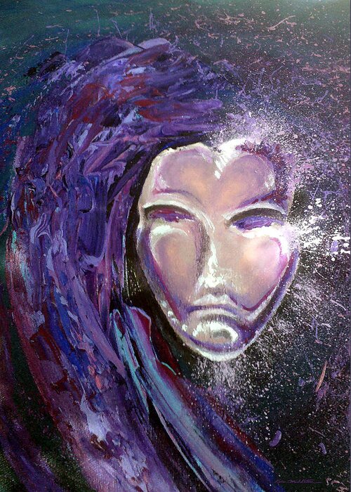 Mardi Gras Greeting Card featuring the painting Mask by Kevin Middleton