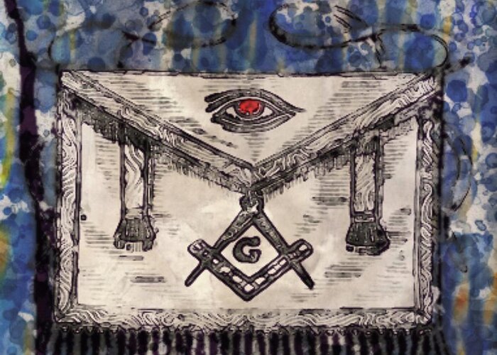 Freemason Greeting Card featuring the digital art Masonic Apron and Symbols by Raphael Terra and Mary Bassett by Esoterica Art Agency