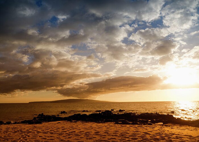 Lifeguard Greeting Card featuring the photograph Maui Sunset by Lawrence Knutsson