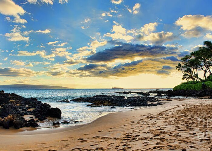 Maui Greeting Card featuring the photograph Maui Sunset Panorama by Eddie Yerkish
